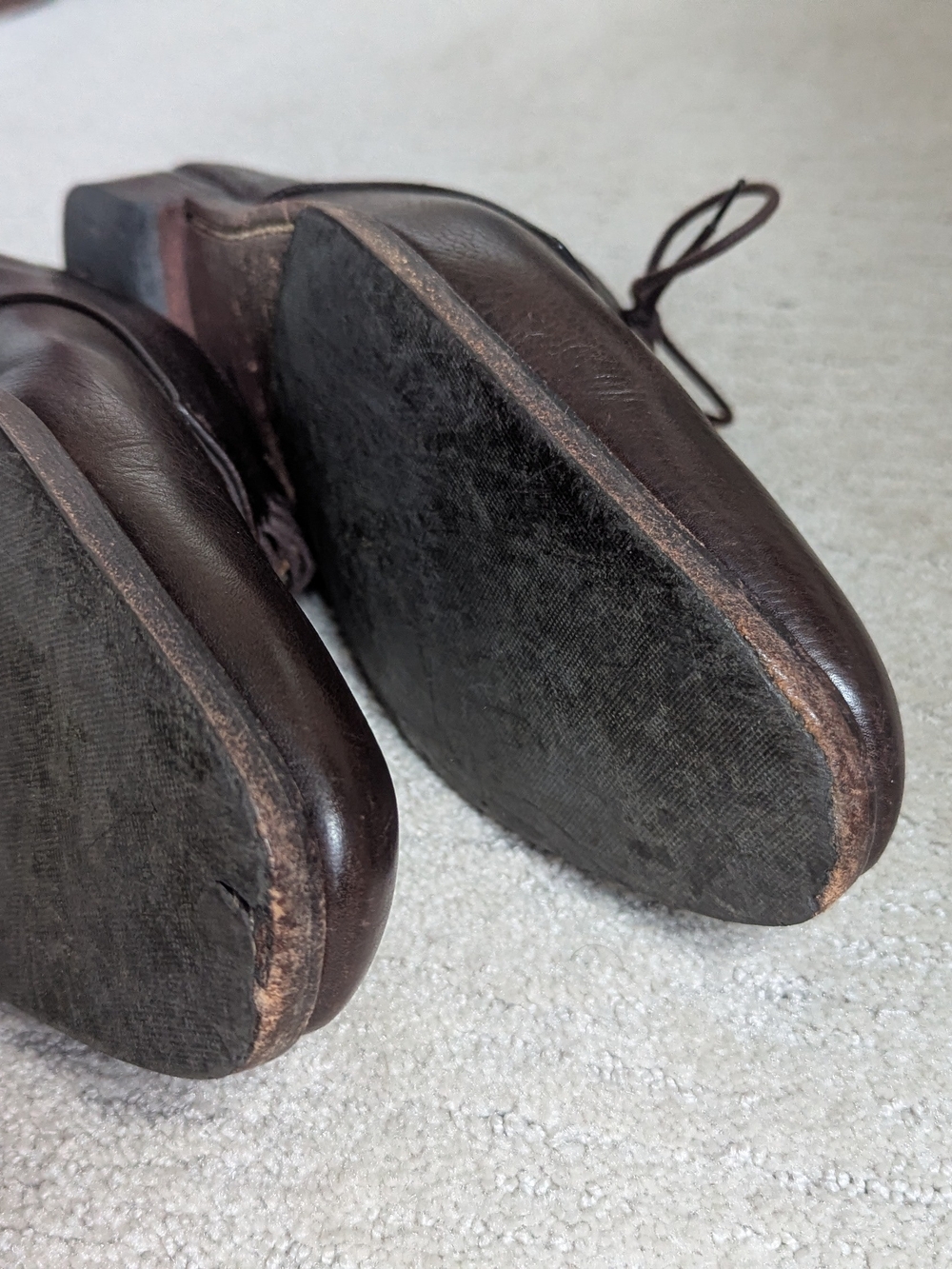 Made In England - Designed In France Men’s Dark Brown Calf Leather Derby Oxfords - Picture 4 of 9